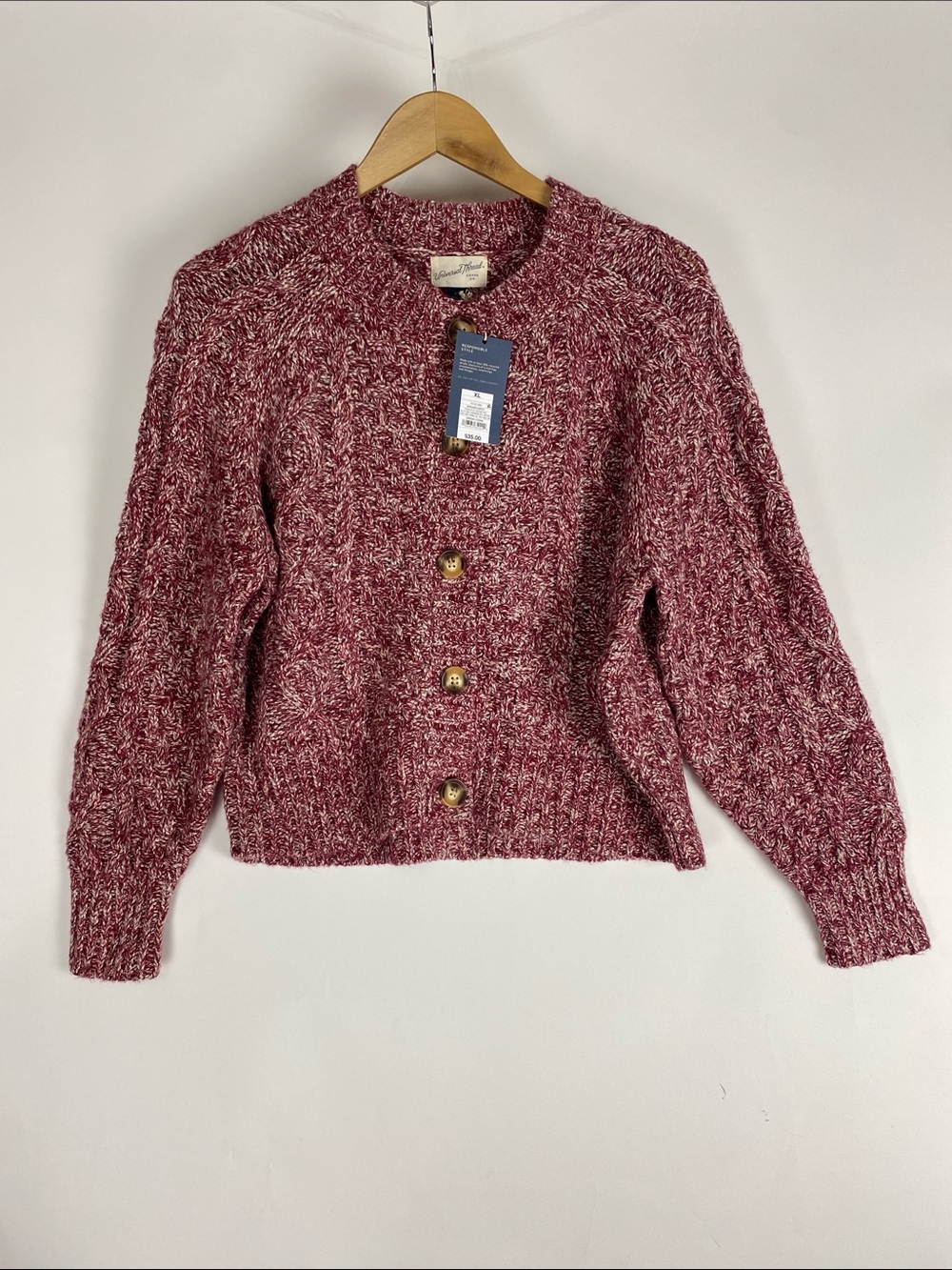 Universal Thread Women's Burgundy
Button-Front Cardigan Sweater Size XL